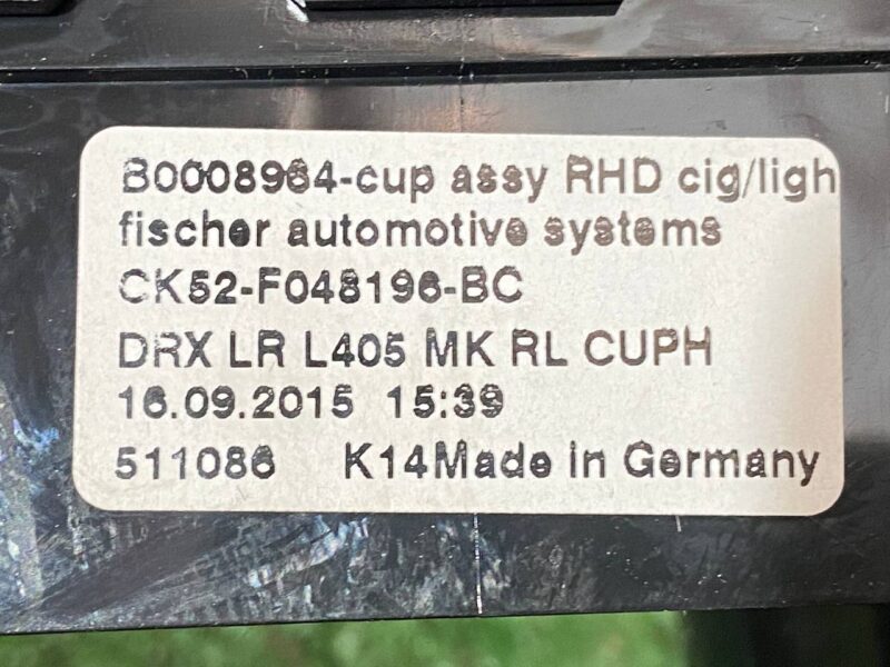 LR084039 Center console cup holder assembly Range Rover L405 (2013-2021) Used cost 100 € in stock 1 pcs.