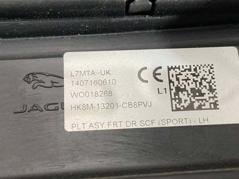 T4A4262PVJ Used Jaguar F-Pace X761 (2017-) front door sill kit cost 25 € in stock 3 pcs.