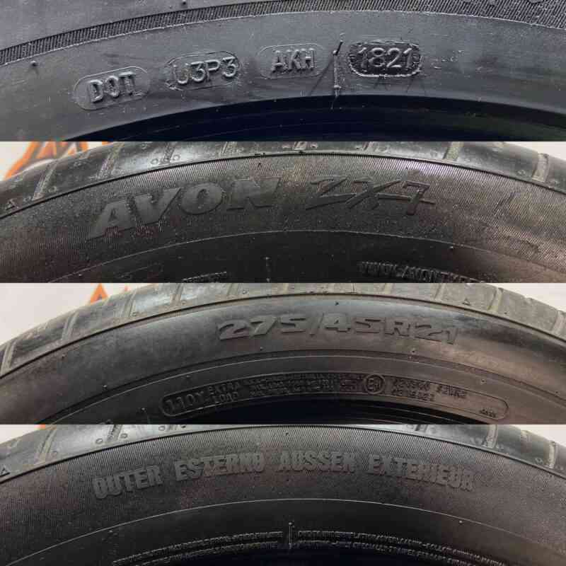 245/45R21 Tire AVON ZX7 275/45R21 Used Rubber cost 80 € in stock 2 pcs.