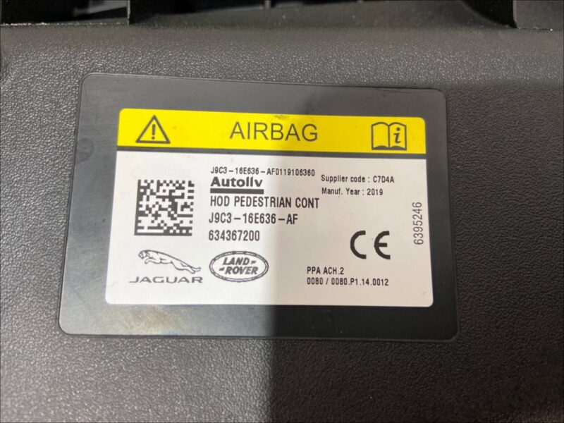 J9C17735 Hood airbag Jaguar I-Pace X590 (2018-) Used cost 300 € in stock 6 pcs.