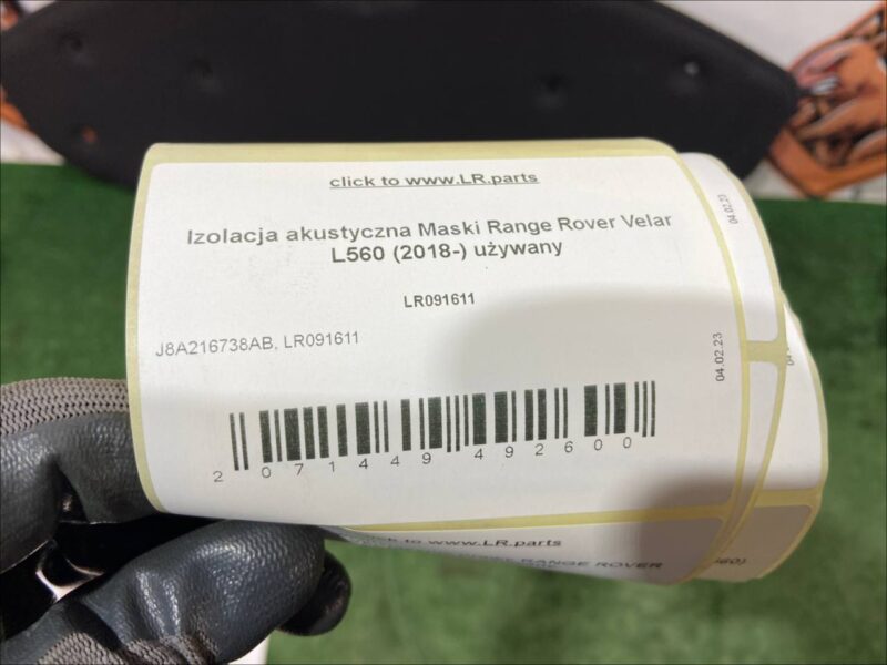 LR091611 Soundproofing of the hood of Range Rover Velar L560 (2018-) Used cost 155 € in stock 1 pcs.