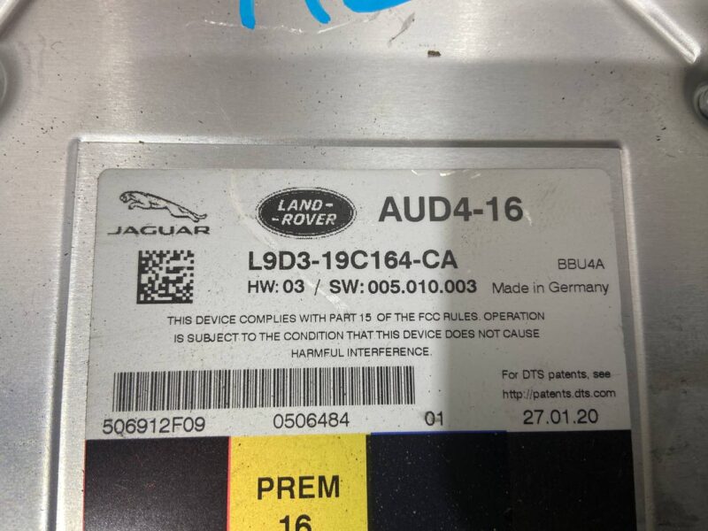 LR137015 Premium 16-channel audio amplifier Land Rover Discovery 5 L462 (2017-) Used cost 610 € in stock 2 pcs.