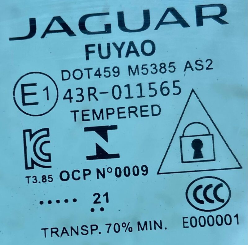 T4K16295 Glass of the front left door Jaguar I-Pace X590 (2018-) Used cost 140 € in stock 1 pcs.