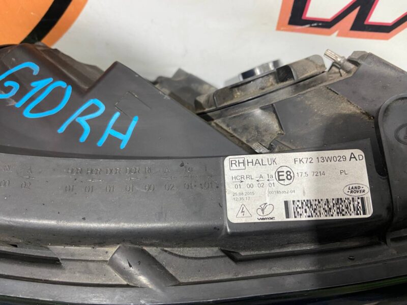 LR137223 Right halogen headlight Land Rover Discovery Sport L550 (2015-) Used cost 350 € in stock 1 pcs.
