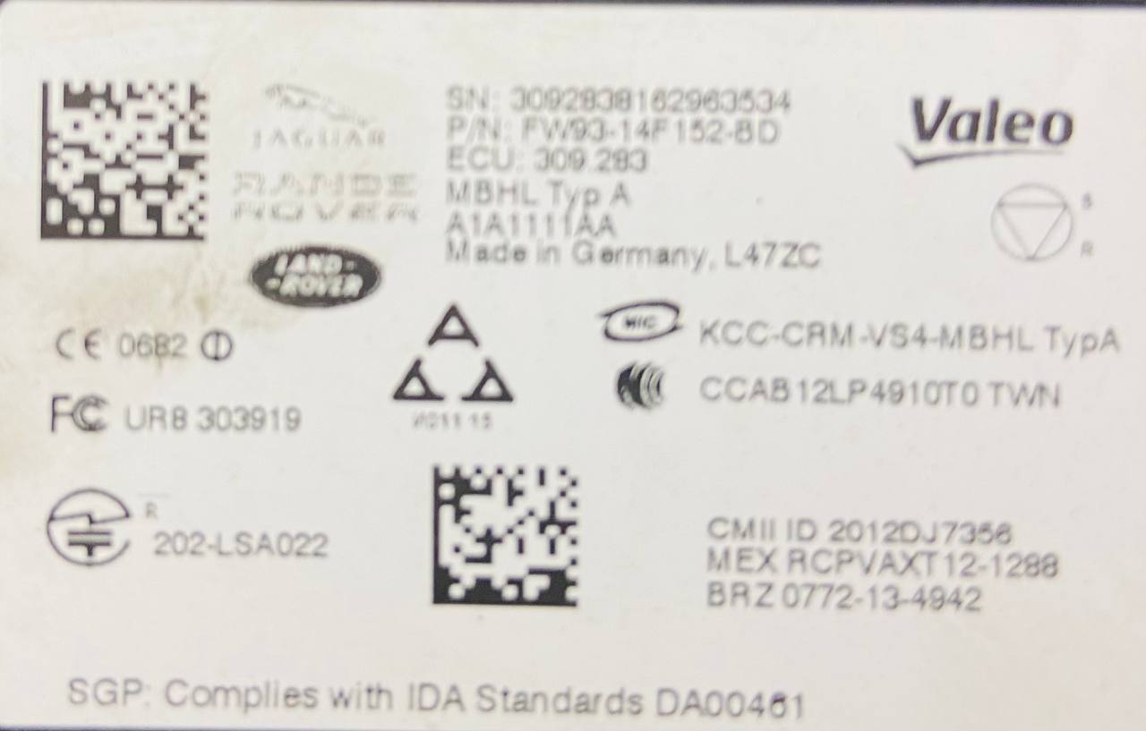 T2H1963 Dead (Blind) Zone Sensor Jaguar XF X260 (2015-) Used cost 230 € in stock 8 pcs.